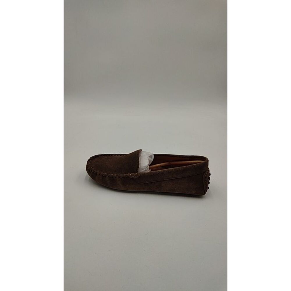 Quince Women 100% Suede Driver Loafer Medium Brown Shoes 8